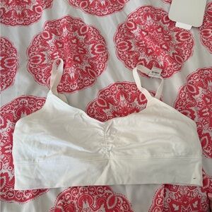 Aerie White Ruched Bralette